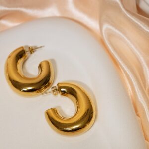 Chunky Crescent Earrings - Gold