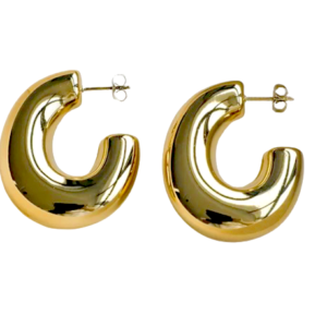 Chunky Crescent Earrings - Gold