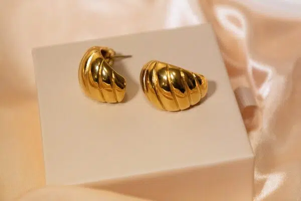 Gilded Croissant Delight Earrings - Image 3