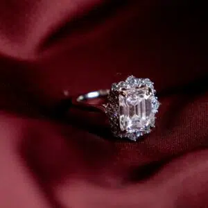 Emerald Cut Moissanite Engagement Ring