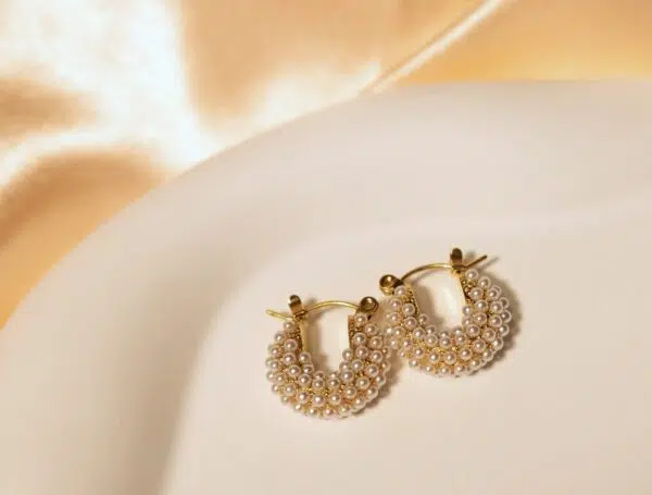 Pearl Embrace Hoops - Image 2
