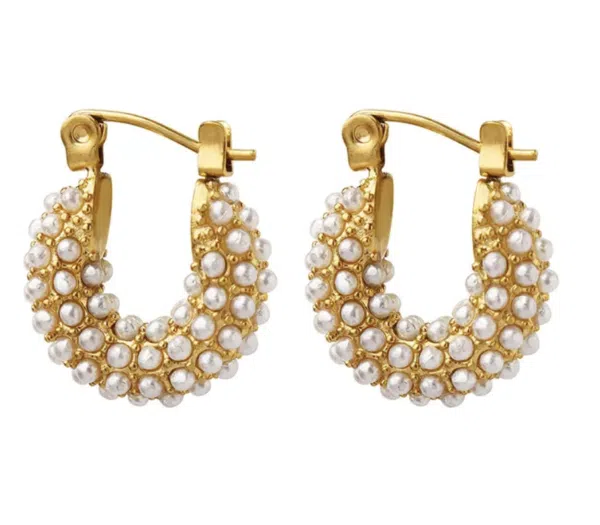 Pearl Embrace Hoops
