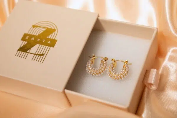 Pearl Embrace Hoops - Image 3
