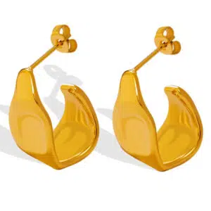 Sculpted Twist Earrings – Gold