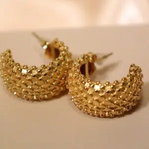 Textured Crescent Earrings