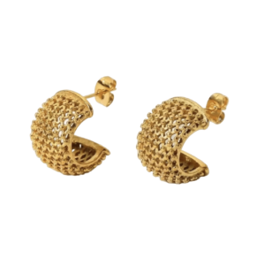 Textured Crescent Earrings