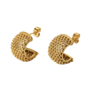 Textured Crescent Earrings