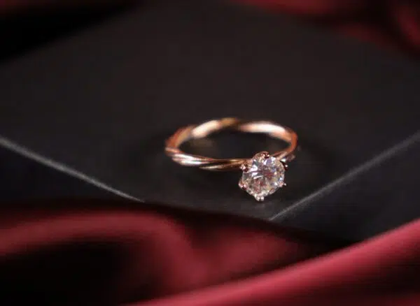 Rose Gold Moissanite Engagement Ring - Image 2