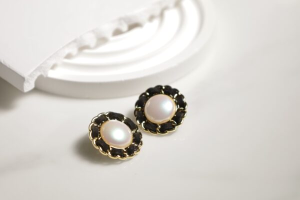 Black Floral Studs - Image 2