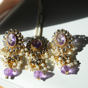 Leyah Statement Necklace Set - Lavender