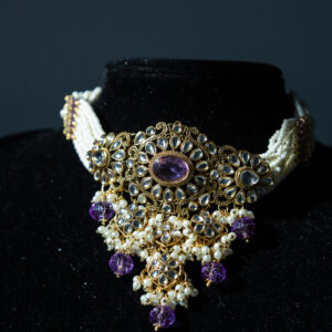 Leyah Statement Necklace Set - Lavender