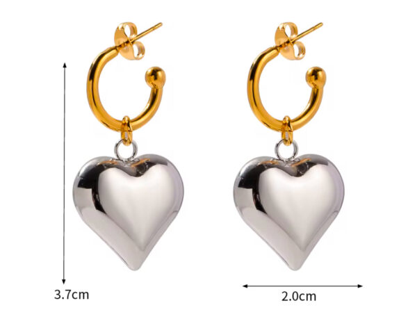 Two Toned Heart Earrings
