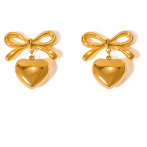 Bow and Heart Earrings