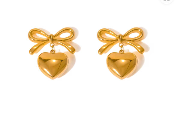 Bow and Heart Earrings